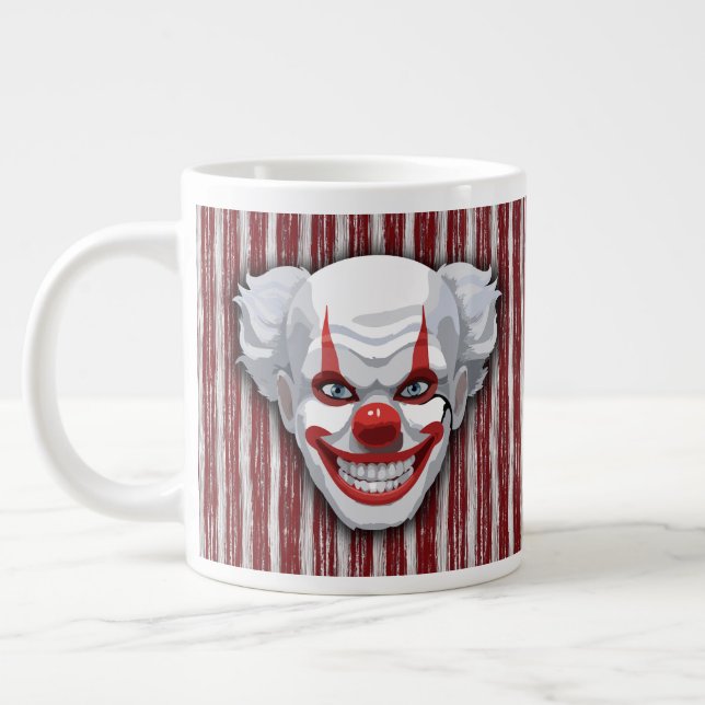 Creepy Clown Carnival Halloween Jumbo Mugg (Vänster)