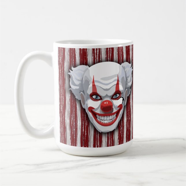 Creepy Clown Carnival Halloween Kaffemugg (Vänster)