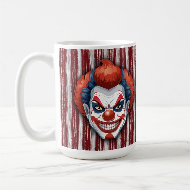 Creepy Clown Carnival Halloween Kaffemugg (Vänster)