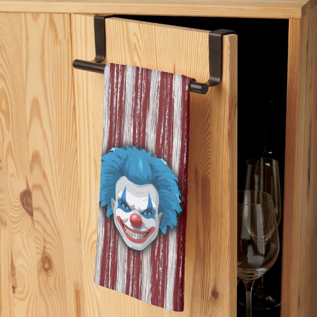 Creepy Clown Carnival Halloween Kökshandduk (Thirds Fold)