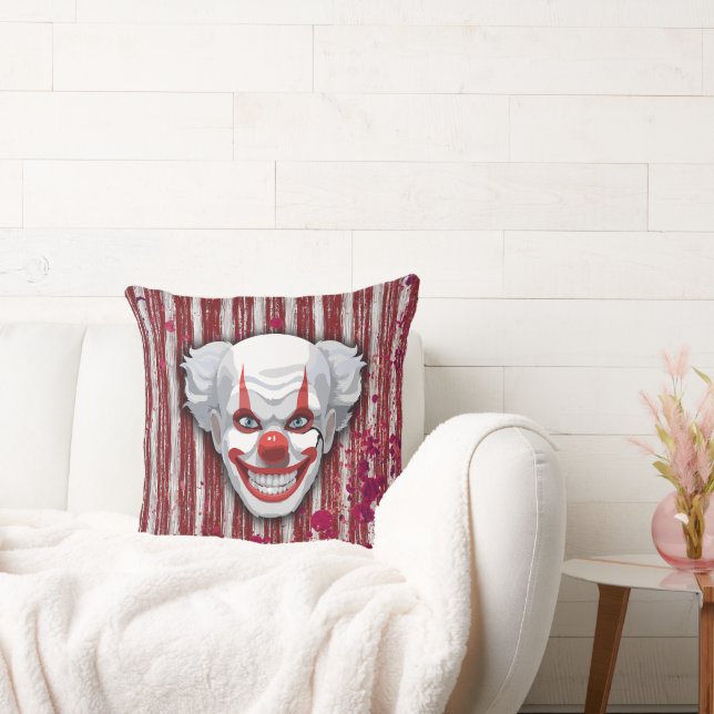 Creepy Clown Carnival Halloween Kudde (Soffa)