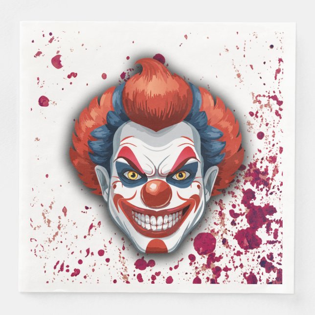 Creepy Clown Carnival Halloween Pappersservett (Framsida)