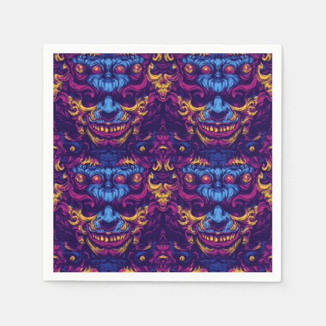 Creepy Clown Halloween Pappersservett (Framsidan)