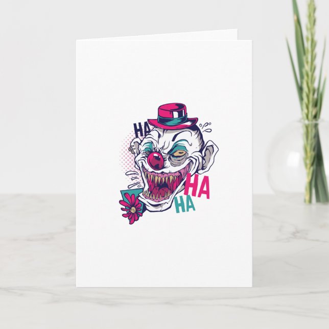 Creepy Clown Laugh Kort (Framsida)