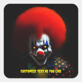 Creepy Clown Phobia Scary Gag Anpassningsbar Fyrkantigt Klistermärke