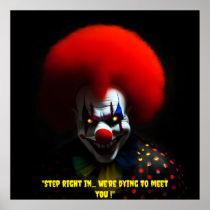 Creepy Clown Phobia Scary Gag Anpassningsbar Poster