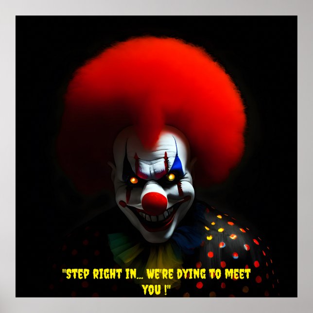 Creepy Clown Phobia Scary Gag Anpassningsbar Poster (Framsidan)
