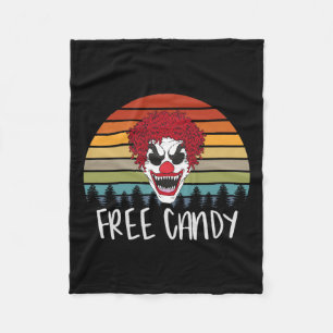 Creepy Clown Vintage Retro Scary Evil Horror Hallo Fleecefilt