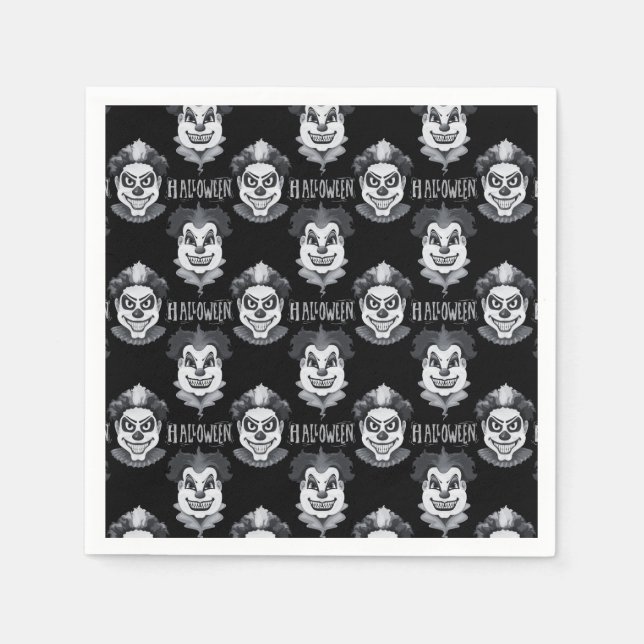 Creepy Clowns Spooky Halloween fest Pappersservett (Framsidan)