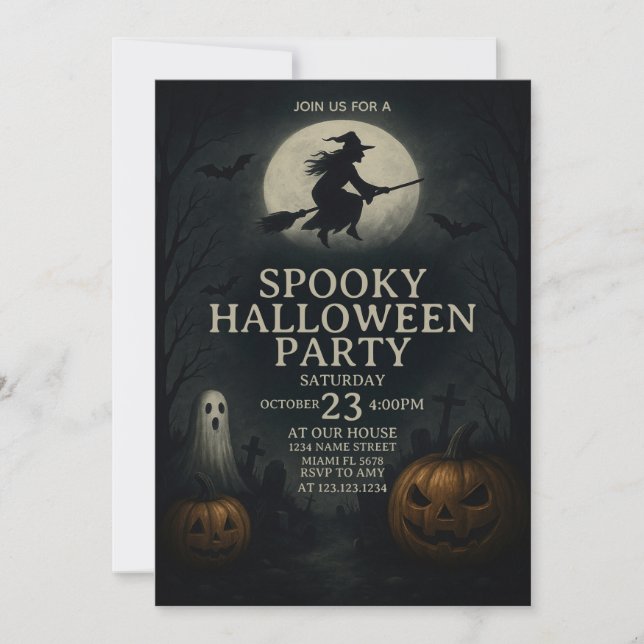 Creepy Coola Spooky Halloween fest-inbjudan Inbjudningar (Framsida)