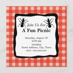 Creepy Crawly Ant Play Tablecloth Picnic Party Inbjudningar