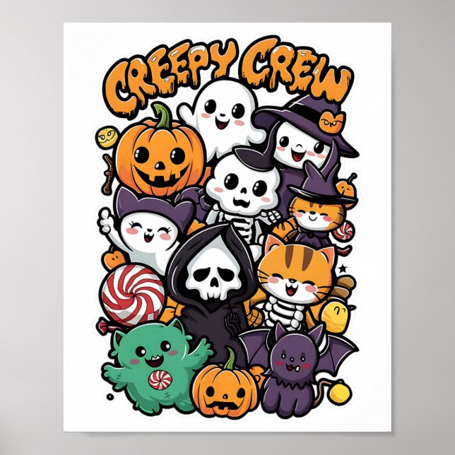 Creepy Crew-För barn och Vuxnor Funny Halloween Ou Poster (Framsidan)