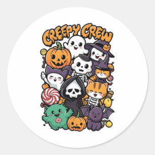 Creepy Crew-För barn och Vuxnor Funny Halloween Ou Runt Klistermärke