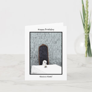 Creepy Cute baby Barn Uggla Gothic Bläck Birthday Kort