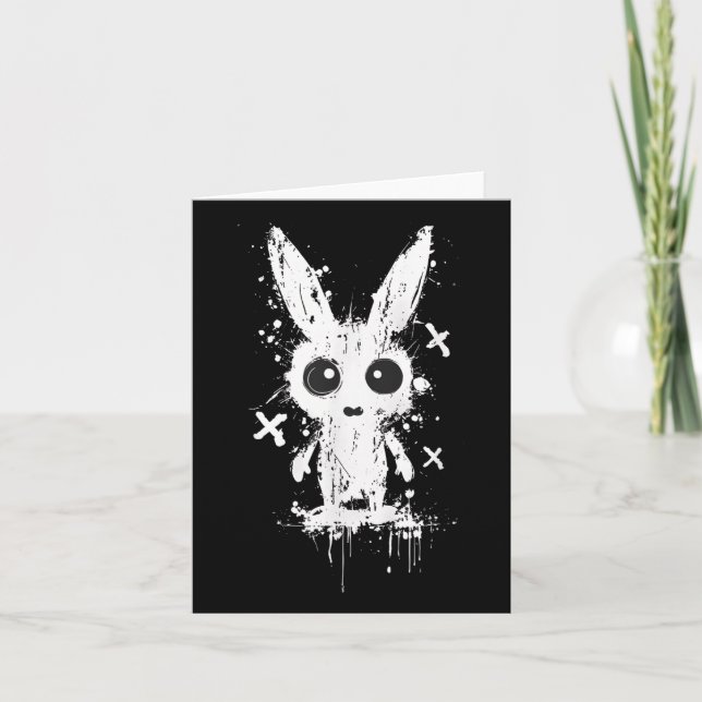 Creepy Cute Bunny Rabbit Alt Goth Grunge Horror Ae Kort (Framsida)