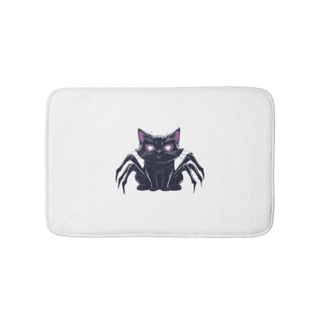 Creepy Cute Cat - Spider Ben & Heart Ögon Oversiz Badrumsmatta (Framsidan)