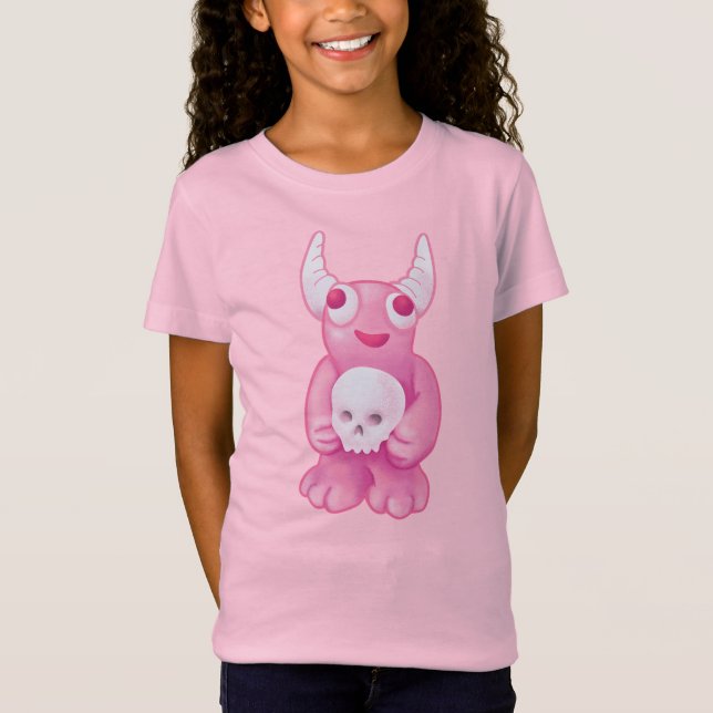 Creepy Cute Demon Rosa Skull Pastel Goth T Shirt (Framsida)
