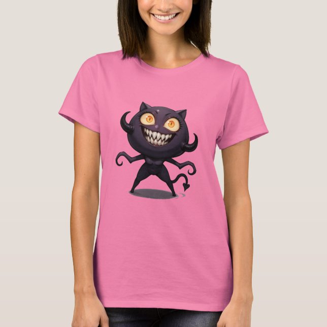 Creepy Cute Eldritch Cat Mamma Art T Shirt (Framsida)