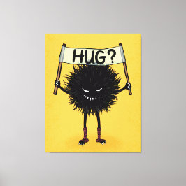 Creepy Cute Evil Character Hug Canvastryck