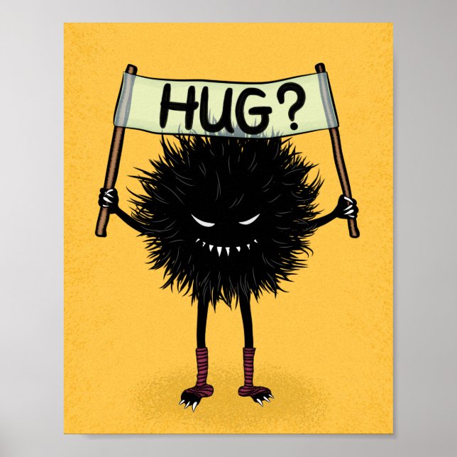 Creepy Cute Evil Character Hug Poster (Framsidan)