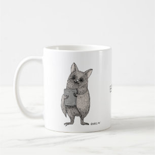 Creepy Cute Fladdermus med Bok Macabre Art-anpassa Kaffemugg