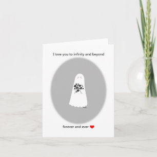 Creepy Cute Ghost Romantic Valentine-årsdag Kort
