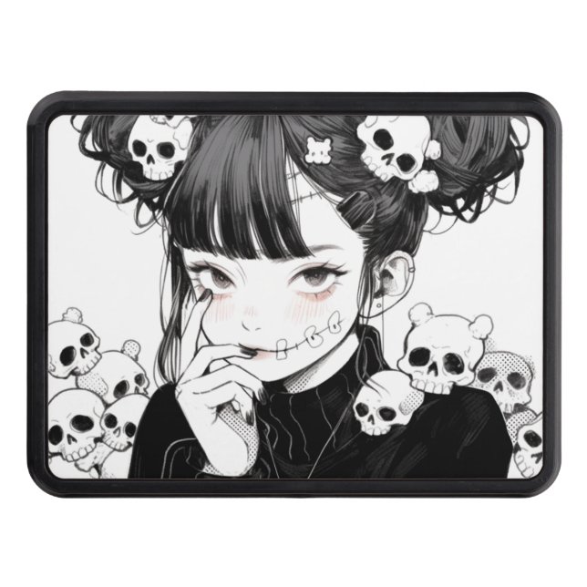Creepy Cute Goth Manga Syle Döskallars and Anime G Dragkroksskydd (Framsidan)