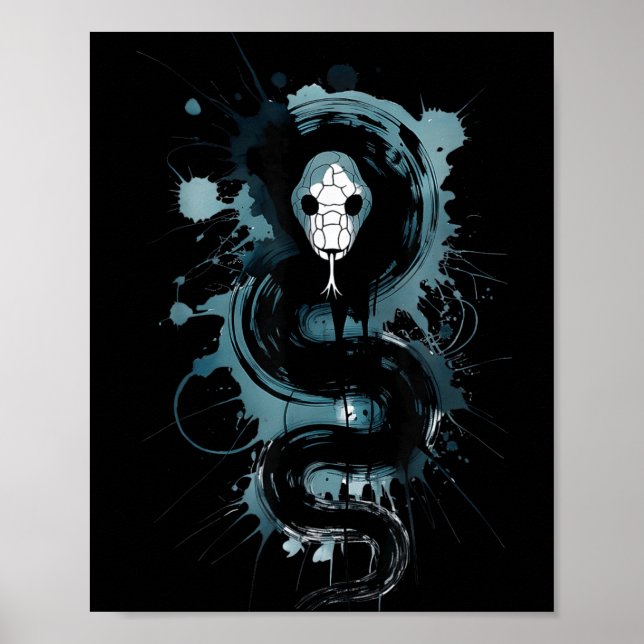 Creepy Cute Goth Snake Horror Snake Sketch Alt Nge Poster (Framsidan)