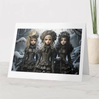 Creepy Cute Group, pop Surreal Girls Greeting Card Kort
