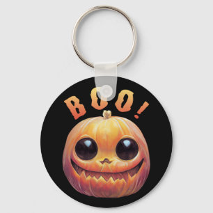 Creepy Cute Halloween Pumpkin Head Say Boo Nyckelring