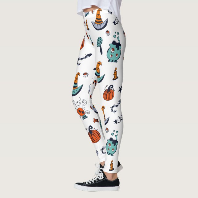 Creepy Cute Halloween Theme Leggings (Vänster)