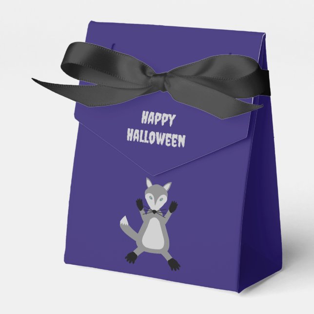 Creepy Cute Halloween Varg Anpassningsbar Presentaskar (Framsidan Sidan)