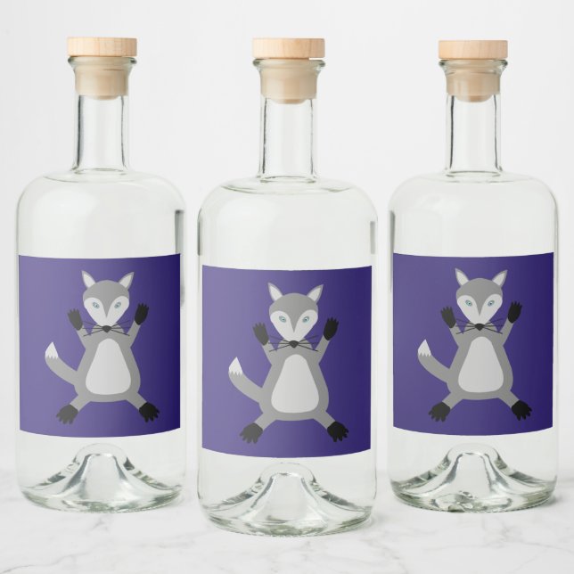 Creepy Cute Halloween Wolf Spritflaskor Etikett (Flaskor)
