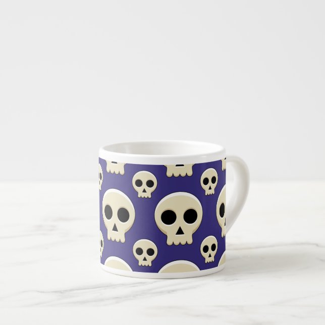 Creepy Cute Kawaii Goth Skull Espressomugg (Framsida höger)