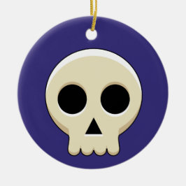 Creepy Cute Kawaii Goth Skull Julgransprydnad Keramik