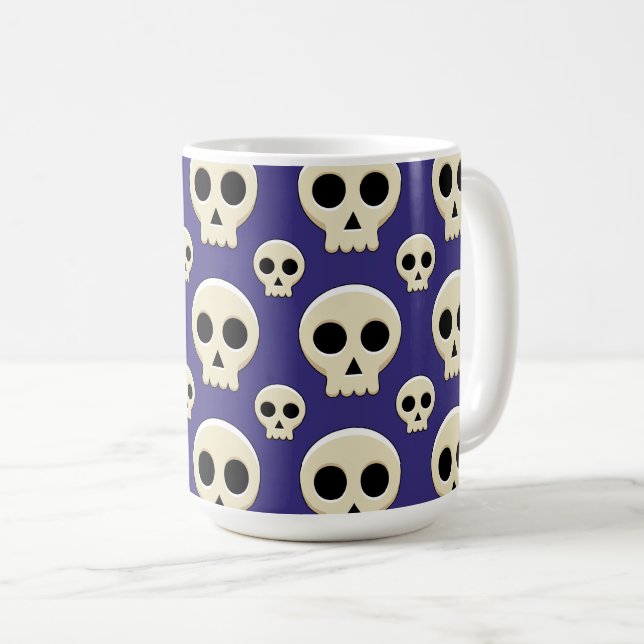 Creepy Cute Kawaii Goth Skull Kaffemugg (Framsida höger)