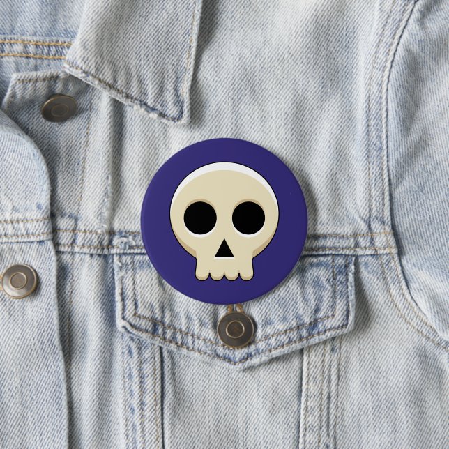 Creepy Cute Kawaii Goth Skull Knapp (In Situ)