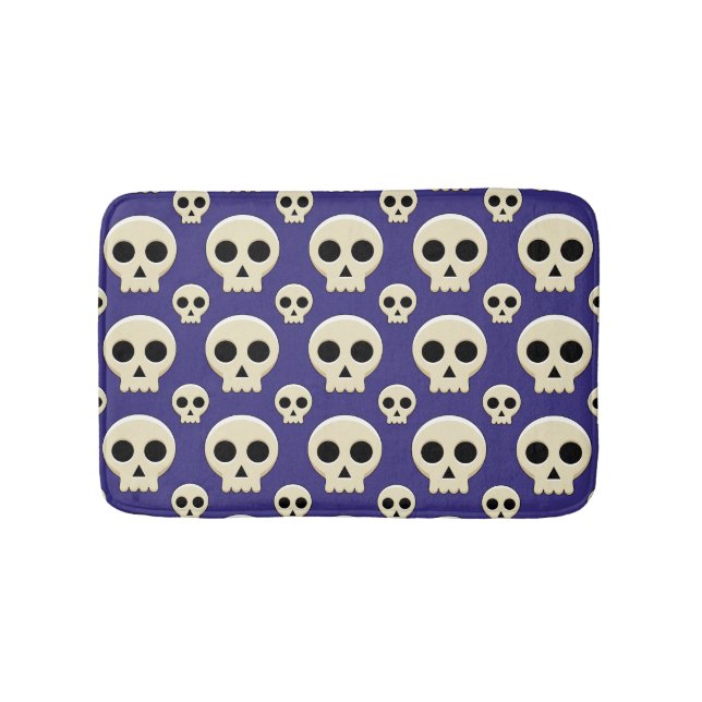 Creepy Cute Kawaii Goth Skull Mönster Badrumsmatta (Framsidan)