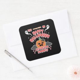 Creepy Cute Kawaii Halloween Ghost Board Fyrkantigt Klistermärke
