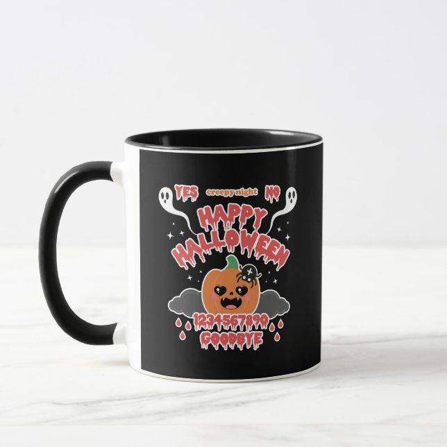 Creepy Cute Kawaii Halloween Ghost Board Mugg (Vänster)