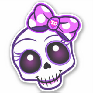 Creepy Cute Kawaii Skull Bumper Sticker Klistermärken