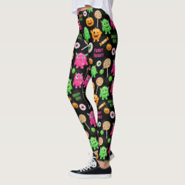 "Creepy Cute" Monsters och Halloween Roligt Sömlös Leggings