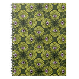 Creepy Cute Plant Vår Grönt Fantasy Art Mönster Anteckningsbok