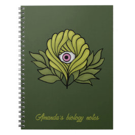 Creepy Cute Plant Vår Grönt Fantasy Biology Anteckningsbok