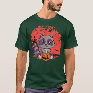 Creepy Cute Raccoon Jack O'Lantern Spooky Hallowed T Shirt