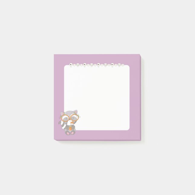Creepy Cute Raccoon Post-it Block (Framsida)