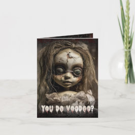 Creepy Cute Voodoo Doll Vuxen Halloween Inbjudan