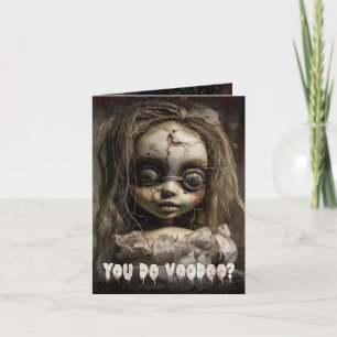 Creepy Cute Voodoo Doll Vuxen Halloween Inbjudan