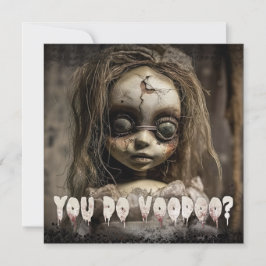 Creepy Cute Voodoo Doll Vuxen Halloween Inbjudningar
