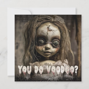 Creepy Cute Voodoo Doll Vuxen Halloween Inbjudningar